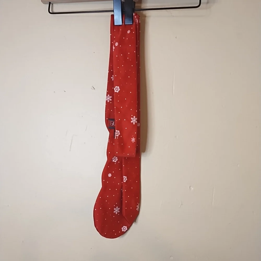 Holidays Festive Red Snowman/Snow‎ Flakes Christmas Tie